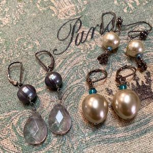 Three Pairs of Pearl Earrings